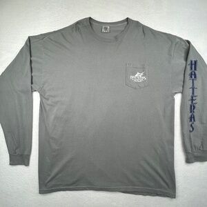 Hatteras Landing Marina North Carolina men's Long Sleeve Pocket T-Shirt Gray 3XL